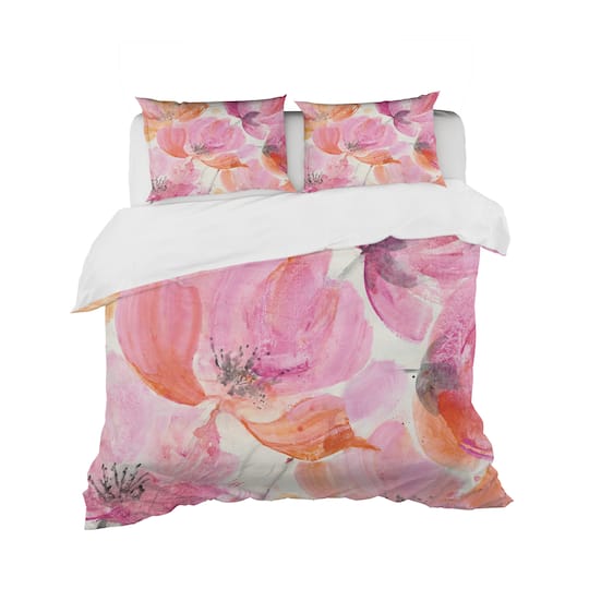 Designart 'Shabby Flower III' Shabby Bedding Set - Duvet Cover & Shams